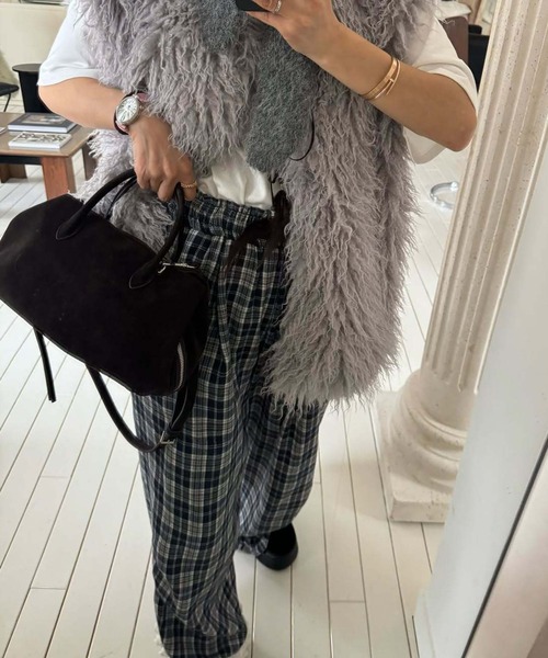 WEGO(ウィゴー)の「ウエストゴム裾フリルチェックイージーパンツ(その他パンツ・レディース・ブラック/ブラウン・FREE)」の19枚目の写真