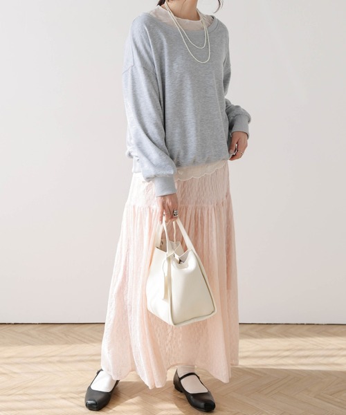 AMELY(エミリー)の「デザインレーススカート(スカート・レディース・ピンク/アイボリー/ブラック・フリー)」の4枚目の写真