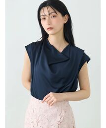 アシメドレープフレンチブラウス