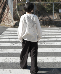 ペインティングフレッシュウェーブ長袖Tシャツ - オフホワイト