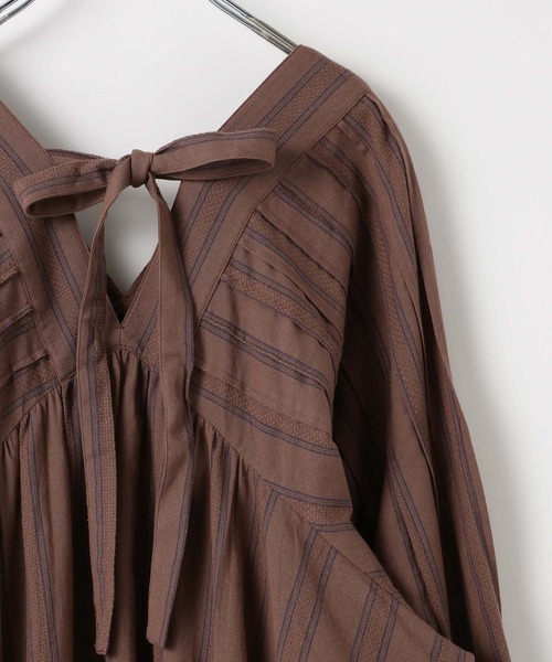 LEPSIM(レプシィム)の「ストライプリボンワンピース 634461(ワンピース・レディース・アイボリー/ブラック・FREE)」の18枚目の写真