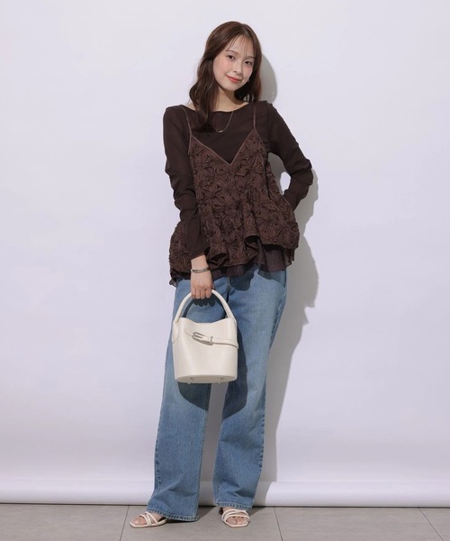 Mystrada(マイストラーダ)の「シアーカットソー(Tシャツ/カットソー・レディース・ブラック/オフホワイト/ホワイト/ブラウン・38)」の11枚目の写真