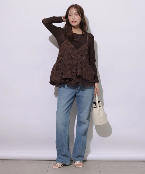 Mystrada(マイストラーダ)の「シアーカットソー(Tシャツ/カットソー・レディース・ブラック/オフホワイト/ホワイト/ブラウン・38)」の12枚目の写真