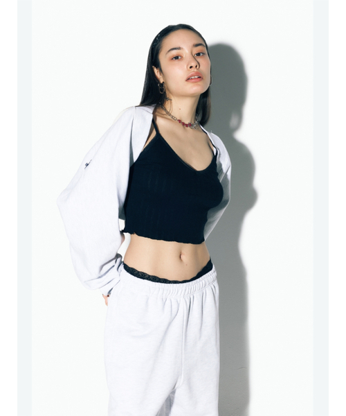 RIBBON JOGGER PANTS WHITEMELANGE