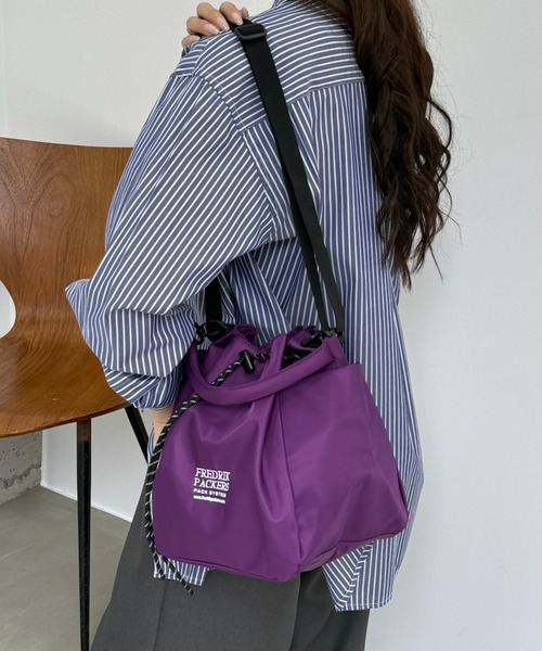 FREDRIK PACKERS(フレドリックパッカーズ)の「【FREDRIK PACKERS】WAVE SHOULDER ウェイブショルダー/2WAYショルダー(ショルダーバッグ・レディース・ブラック/チャコールグレー/パープル・FREE)」の12枚目の写真