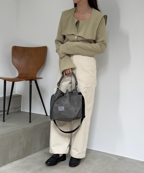 FREDRIK PACKERS(フレドリックパッカーズ)の「【FREDRIK PACKERS】WAVE SHOULDER ウェイブショルダー/2WAYショルダー(ショルダーバッグ・レディース・ブラック/チャコールグレー/パープル・FREE)」の8枚目の写真