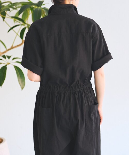 BEARDSLEY（ビアズリー）の「リネンツナギ（サロペット/オーバーオール・レディース・ブラック/ピンク・FREE）」の9枚目の写真