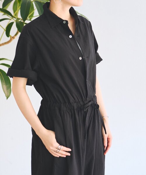 BEARDSLEY（ビアズリー）の「リネンツナギ（サロペット/オーバーオール・レディース・ブラック/ピンク・FREE）」の10枚目の写真