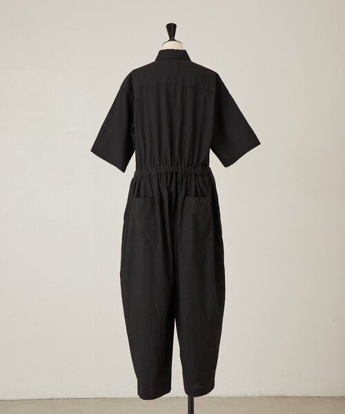 BEARDSLEY（ビアズリー）の「リネンツナギ（サロペット/オーバーオール・レディース・ブラック/ピンク・FREE）」の12枚目の写真