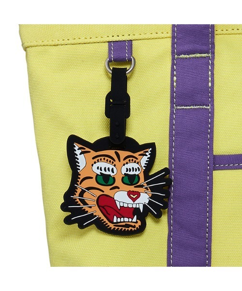 Onitsuka Tiger(オニツカタイガー)の「SMALL CANVAS TOTE BAG / スモールキャンバストートバッグ(トートバッグ・レディース・イエロー系/ホワイト×ピンク・OS)」の7枚目の写真