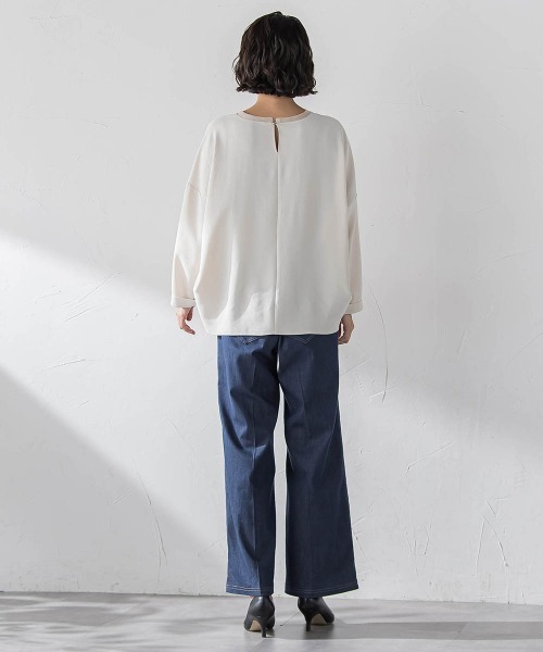 la.f…(ラエフ)の「ハイストレッチカルゼブラウス(シャツ/ブラウス・レディース・ブラック/ライトブルー/オフホワイト/チャコールグレー・9号)」の8枚目の写真