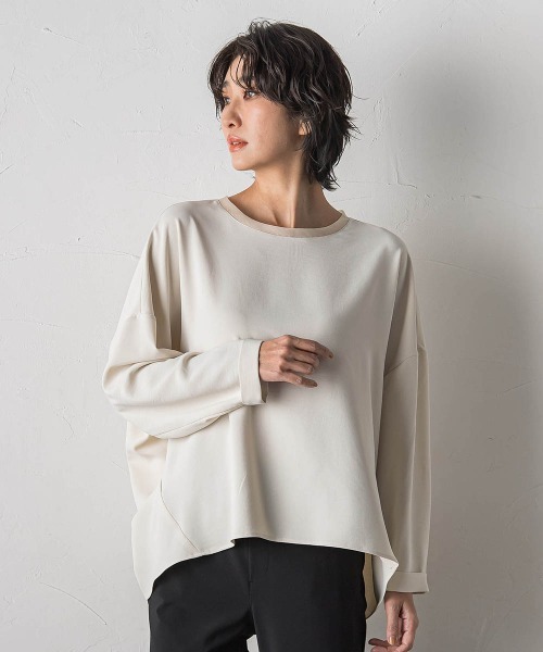 la.f…(ラエフ)の「ハイストレッチカルゼブラウス(シャツ/ブラウス・レディース・ブラック/ライトブルー/オフホワイト/チャコールグレー・9号)」の9枚目の写真