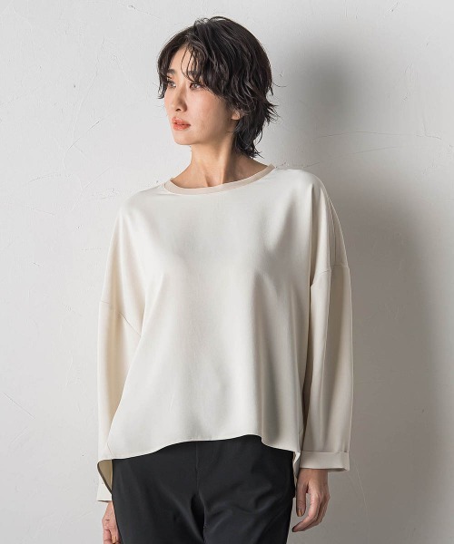 la.f…(ラエフ)の「ハイストレッチカルゼブラウス(シャツ/ブラウス・レディース・ブラック/ライトブルー/オフホワイト/チャコールグレー・9号)」の10枚目の写真
