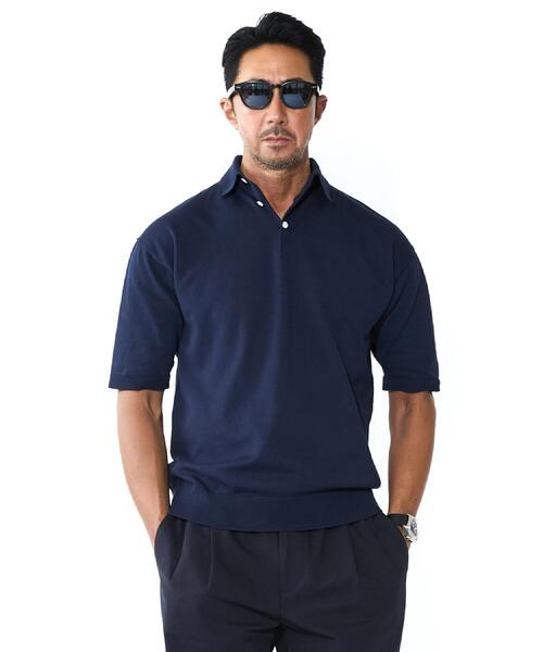 DRESSTERIOR(ドレステリア)の「【干場義雅×DRESSTERIOR/再入荷】ウォッシャブル ニットポロシャツ(ニット/セーター・メンズ・ブルー系その他/ブラック・90/91/92/94)」の2枚目の写真