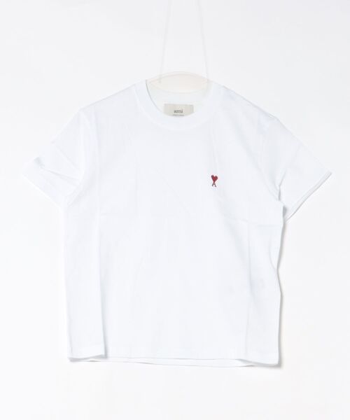 AMI Alexandre Mattiussi(アミアレクサンドルマテュッシ)の「【Ami Paris】オーガニックコットンTシャツ ユニセックス 半袖Tシャツ(Tシャツ/カットソー・レディース・ホワイト/ブラック・S/M/L/XL/XS/XXS)」の1枚目の写真