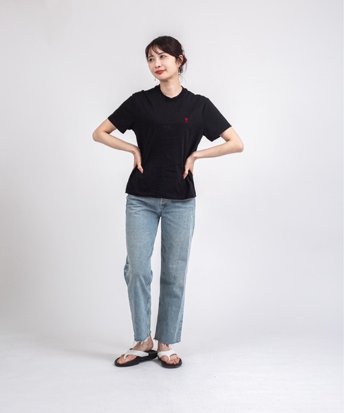AMI Alexandre Mattiussi(アミアレクサンドルマテュッシ)の「【Ami Paris】オーガニックコットンTシャツ ユニセックス 半袖Tシャツ(Tシャツ/カットソー・レディース・ホワイト/ブラック・S/M/L/XL/XS/XXS)」の17枚目の写真