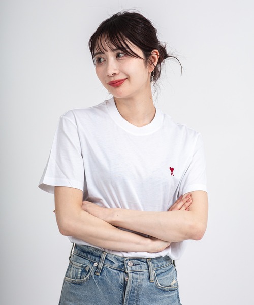 AMI Alexandre Mattiussi(アミアレクサンドルマテュッシ)の「【Ami Paris】オーガニックコットンTシャツ ユニセックス 半袖Tシャツ(Tシャツ/カットソー・レディース・ホワイト/ブラック・S/M/L/XL/XS/XXS)」の14枚目の写真