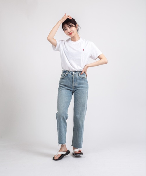 AMI Alexandre Mattiussi(アミアレクサンドルマテュッシ)の「【Ami Paris】オーガニックコットンTシャツ ユニセックス 半袖Tシャツ(Tシャツ/カットソー・レディース・ホワイト/ブラック・S/M/L/XL/XS/XXS)」の7枚目の写真