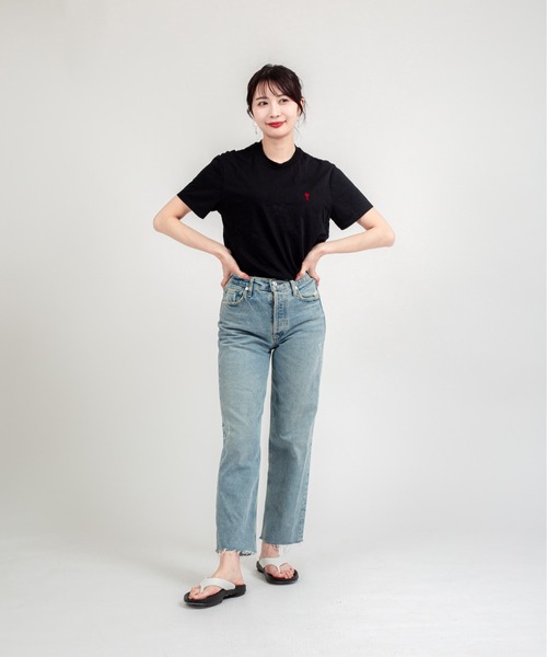 AMI Alexandre Mattiussi(アミアレクサンドルマテュッシ)の「【Ami Paris】オーガニックコットンTシャツ ユニセックス 半袖Tシャツ(Tシャツ/カットソー・レディース・ホワイト/ブラック・S/M/L/XL/XS/XXS)」の8枚目の写真
