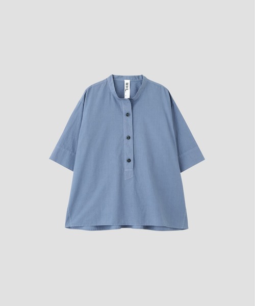 MHL.（エムエイチエル）の「COTTON RAMIE POPLIN（シャツ/ブラウス・レディース・ホワイト/ブルー/オレンジ・1/2）」の9枚目の写真