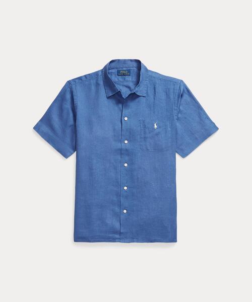 POLO RALPH LAUREN(ポロ ラルフ ローレン)の「クラシック フィット リネン キャンプ シャツ(シャツ/ブラウス・メンズ・ブルー・L/M/S/XS/XL/XXL)」の2枚目の写真