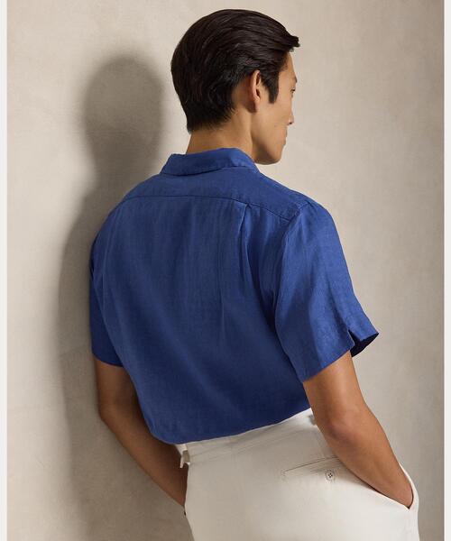 POLO RALPH LAUREN(ポロ ラルフ ローレン)の「クラシック フィット リネン キャンプ シャツ(シャツ/ブラウス・メンズ・ブルー・L/M/S/XS/XL/XXL)」の4枚目の写真