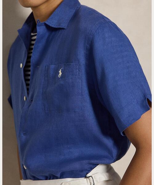 POLO RALPH LAUREN(ポロ ラルフ ローレン)の「クラシック フィット リネン キャンプ シャツ(シャツ/ブラウス・メンズ・ブルー・L/M/S/XS/XL/XXL)」の5枚目の写真