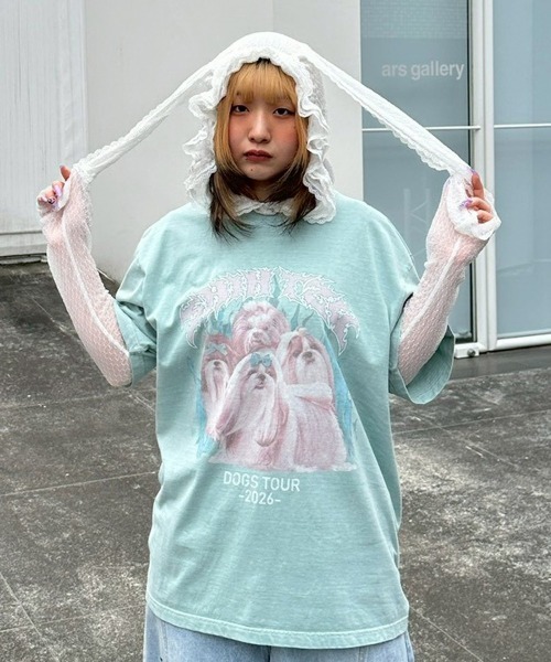Candy Stripper(キャンディストリッパー)の「SHIH TZU METAL Tシャツ(Tシャツ/カットソー・レディース・ブラック/ライトブルー/オフホワイト・FREE)」の10枚目の写真