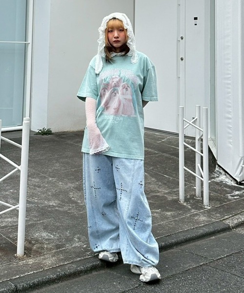 Candy Stripper(キャンディストリッパー)の「SHIH TZU METAL Tシャツ(Tシャツ/カットソー・レディース・ブラック/ライトブルー/オフホワイト・FREE)」の12枚目の写真