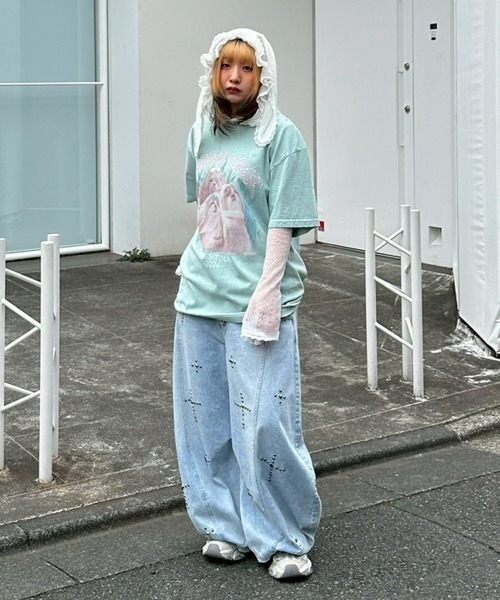 Candy Stripper(キャンディストリッパー)の「SHIH TZU METAL Tシャツ(Tシャツ/カットソー・レディース・ブラック/ライトブルー/オフホワイト・FREE)」の16枚目の写真