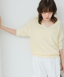RIVE DROITE | 【セットアップ可能】ギマコットン片畦Vネックニット(ニット/セーター)