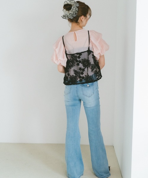 VANNIE U（ヴァニーユー）の「モールフラワー刺繍キャミビスチェ（キャミソール・レディース・ブラック/ホワイト・FREE）」の14枚目の写真