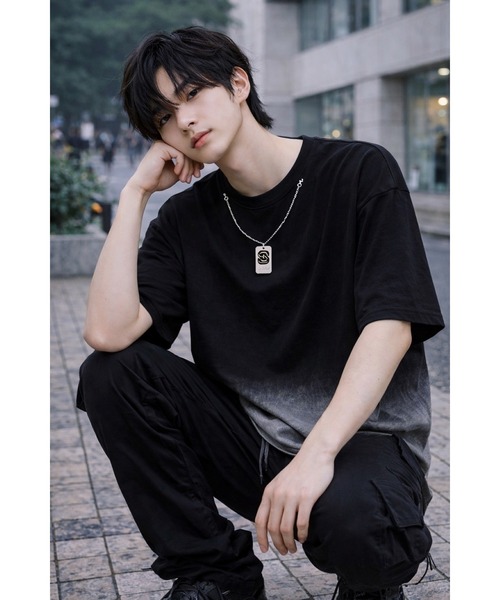 Bling Leads(ブリングリーズ)の「【Bls】 【ZM】【Bling Leads】ダメージ加工 ネックレスTEE(Tシャツ/カットソー・メンズ・ブラック・FREE)」の3枚目の写真