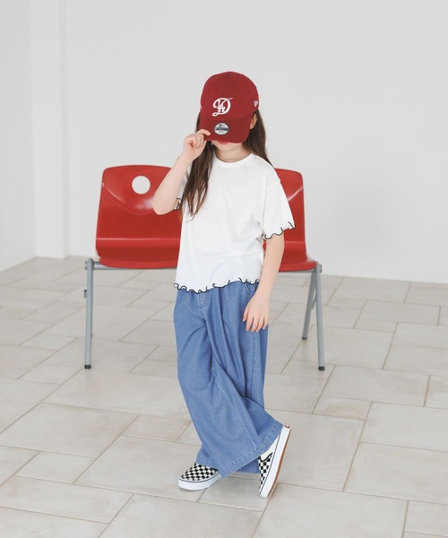 BAYFLOW（ベイフロー）の「[夏も穿ける柔らかデニム♪]ライトオンスワイドデニム(KIDS)（デニムパンツ・キッズ・ダークブルー/ライトブルー・110cm/120cm/130cm/140cm/150cm）」の3枚目の写真