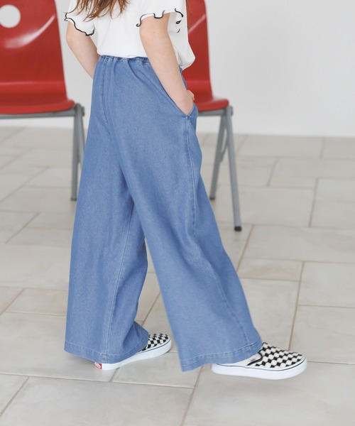 BAYFLOW（ベイフロー）の「[夏も穿ける柔らかデニム♪]ライトオンスワイドデニム(KIDS)（デニムパンツ・キッズ・ダークブルー/ライトブルー・110cm/120cm/130cm/140cm/150cm）」の8枚目の写真