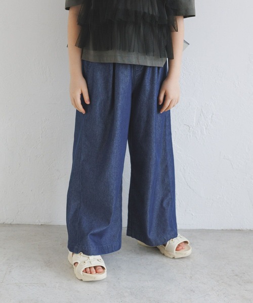 BAYFLOW（ベイフロー）の「[夏も穿ける柔らかデニム♪]ライトオンスワイドデニム(KIDS)（デニムパンツ・キッズ・ダークブルー/ライトブルー・110cm/120cm/130cm/140cm/150cm）」の21枚目の写真