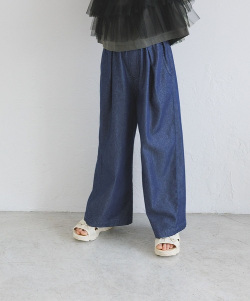 BAYFLOW（ベイフロー）の「[夏も穿ける柔らかデニム♪]ライトオンスワイドデニム(KIDS)（デニムパンツ・キッズ・ダークブルー/ライトブルー・110cm/120cm/130cm/140cm/150cm）」の22枚目の写真