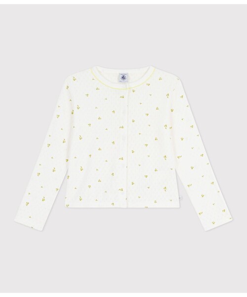 PETIT BATEAU(プチバトー)の「針抜きプリントカーディガン(カーディガン/ボレロ・キッズ・ホワイト系その他・3YEAR/4YEAR/5YEAR)」の1枚目の写真