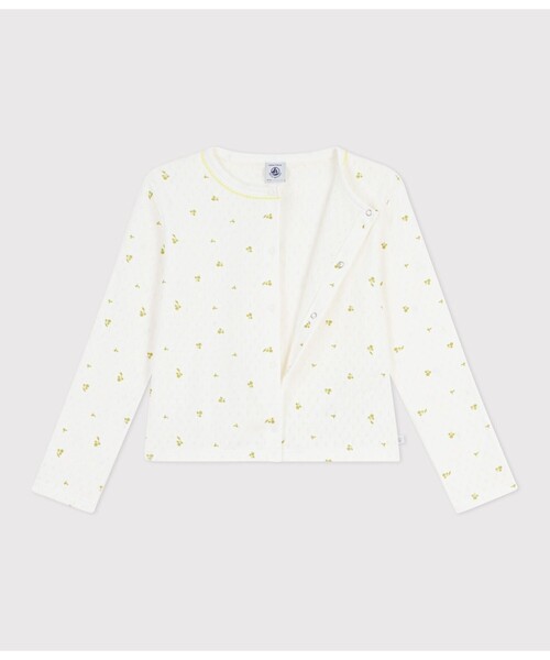 PETIT BATEAU(プチバトー)の「針抜きプリントカーディガン(カーディガン/ボレロ・キッズ・ホワイト系その他・3YEAR/4YEAR/5YEAR)」の2枚目の写真
