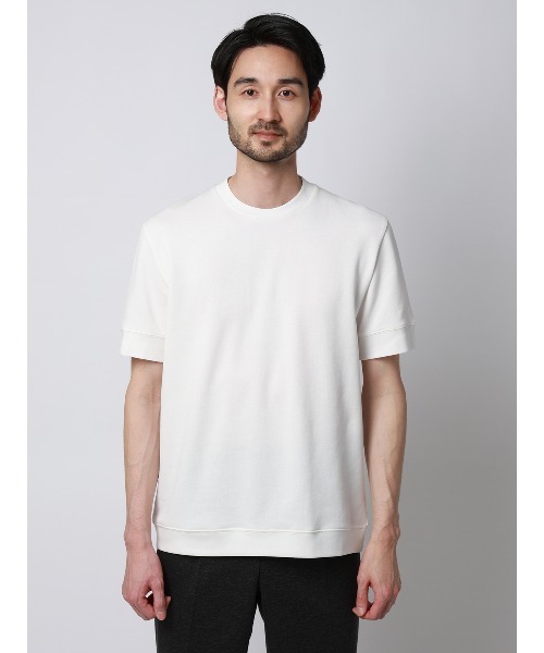 SUIT SQUARE（スーツスクエア）の「Tシャツ／半袖／ウォッシャブル／吸水速乾／UVカット／プレーティング鹿の子／無地（Tシャツ/カットソー・メンズ・ホワイト/ブラウン/ピンク/ブラック・S/M/L/LL）」の5枚目の写真