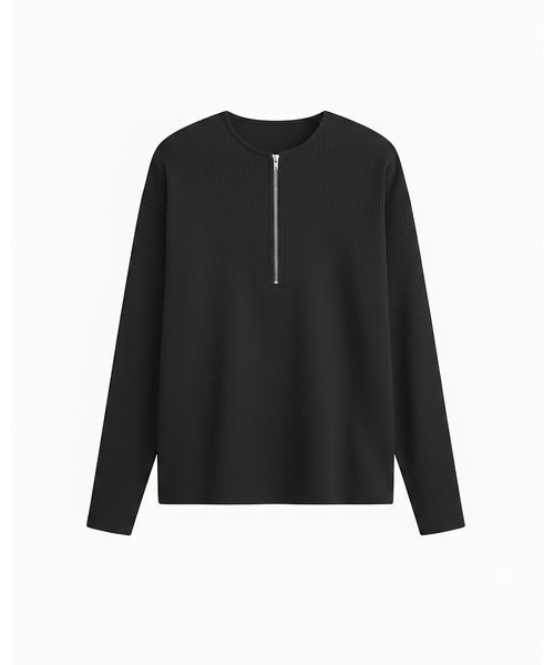 Otte（オッテ）の「ハーフジップリブトップス（Tシャツ/カットソー・メンズ・ホワイト/グレー/ブラック・LARGE/MEDIUM/X-LARGE）」の6枚目の写真