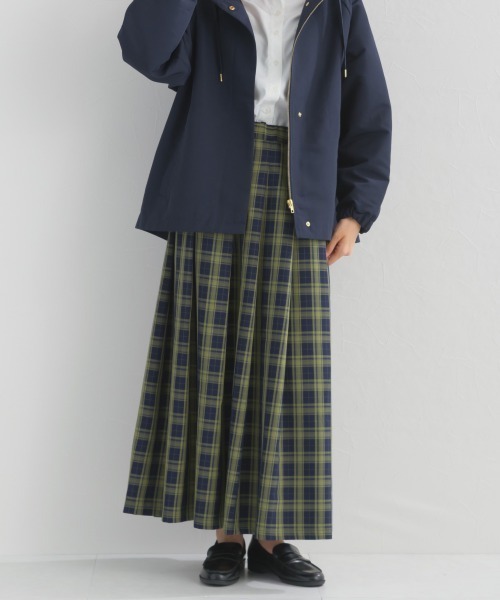 OMNES（オムネス）の「チェックタックイージースカート（スカート・レディース・グリーン/ブラック・FREE）」の8枚目の写真
