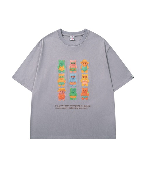 HOOK(フック)の「HOOK -original- ベアグミプリント ビッグシルエットTシャツ (SS)(Tシャツ/カットソー・メンズ・グレー/ホワイト/ブルー・L/XL/M)」の13枚目の写真
