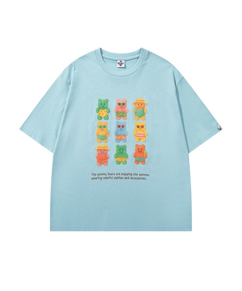 HOOK(フック)の「HOOK -original- ベアグミプリント ビッグシルエットTシャツ (SS)(Tシャツ/カットソー・メンズ・グレー/ホワイト/ブルー・L/XL/M)」の15枚目の写真