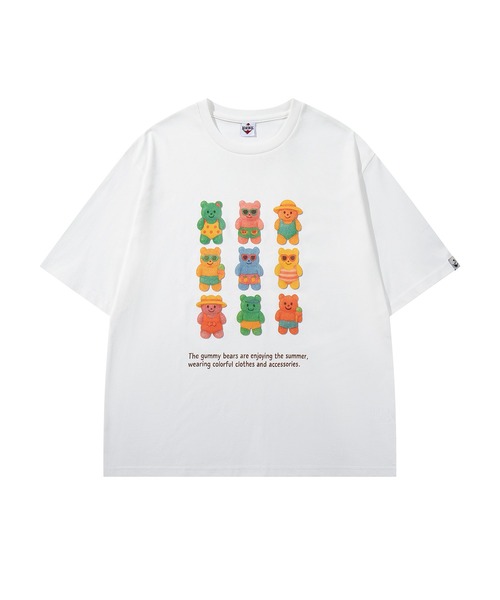 HOOK(フック)の「HOOK -original- ベアグミプリント ビッグシルエットTシャツ (SS)(Tシャツ/カットソー・メンズ・グレー/ホワイト/ブルー・L/XL/M)」の17枚目の写真