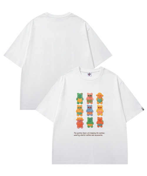 HOOK(フック)の「HOOK -original- ベアグミプリント ビッグシルエットTシャツ (SS)(Tシャツ/カットソー・メンズ・グレー/ホワイト/ブルー・L/XL/M)」の21枚目の写真