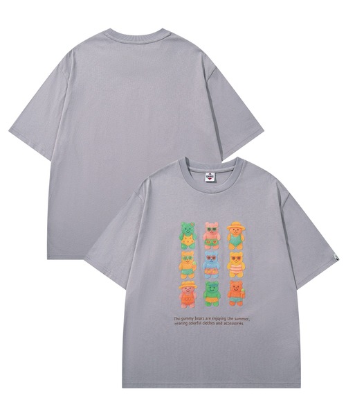 HOOK(フック)の「HOOK -original- ベアグミプリント ビッグシルエットTシャツ (SS)(Tシャツ/カットソー・メンズ・グレー/ホワイト/ブルー・L/XL/M)」の22枚目の写真