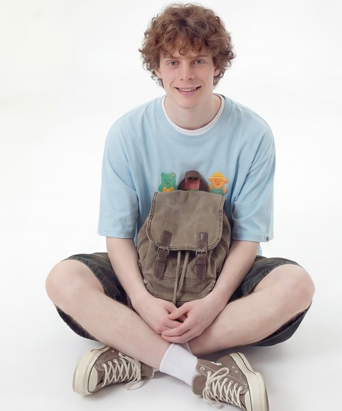 HOOK(フック)の「HOOK -original- ベアグミプリント ビッグシルエットTシャツ (SS)(Tシャツ/カットソー・メンズ・グレー/ホワイト/ブルー・L/XL/M)」の19枚目の写真