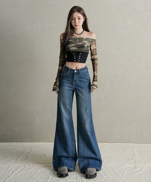 REBALANCE(リバランス)の「フレアデニムパンツ(デニムパンツ・レディース・C/B/A・X-LARGE/LARGE/MEDIUM)」の9枚目の写真