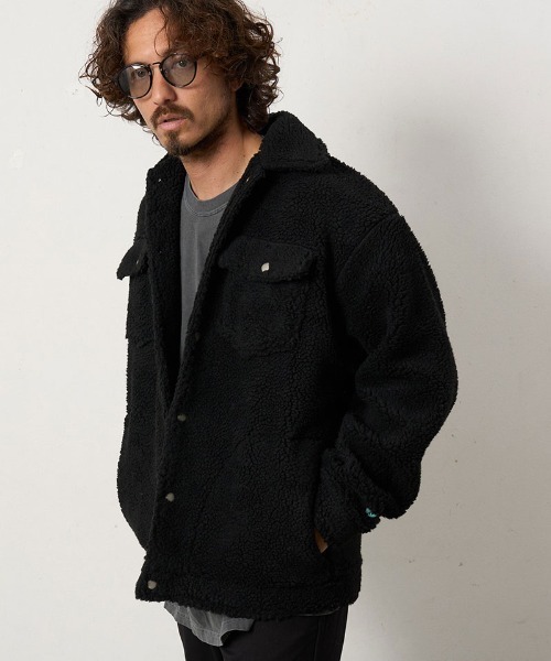 STUD MUFFIN(スタッドマフィン)の「mj11558- ムックボア ドリップハートサガラパッチワークGジャケット(624-09218)(その他アウター・メンズ・ブラック/ベージュ・2/3/4)」の17枚目の写真
